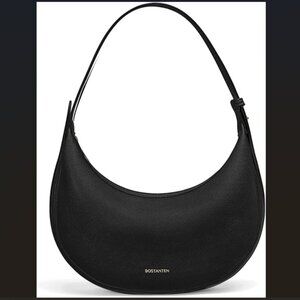 Crescent Crossbody Adjustable Shoulder/Clutch Bag, Black, Vegan Leather, NWOT